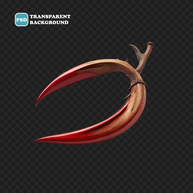 sickle isolated 3d render illustration