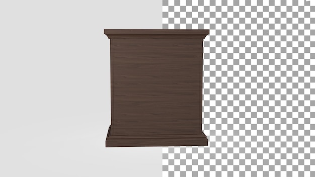 Side Table Bench side view without shadow 3d render