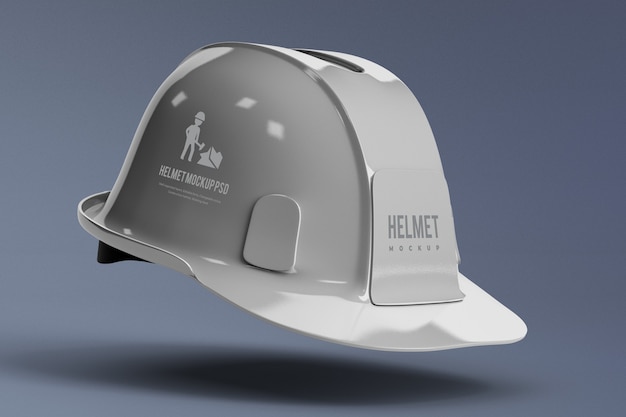 Side view of construction helmet mockup isolated