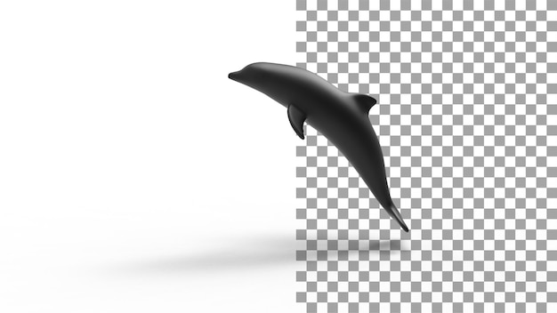 Side view of dolphin 3d render