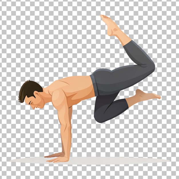 PSD side view of a man practicing yoga