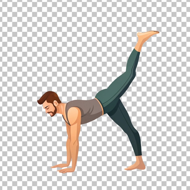 PSD side view of a man practicing yoga