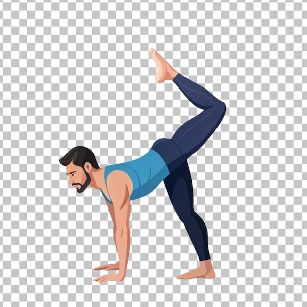 PSD side view of a man practicing yoga