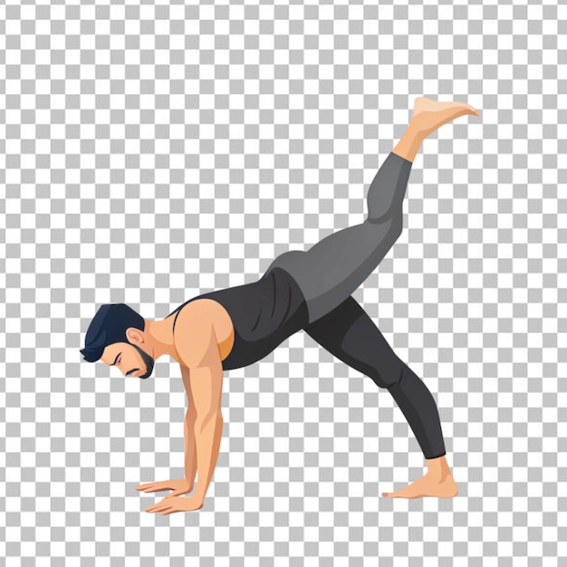 Side view of a man practicing yoga