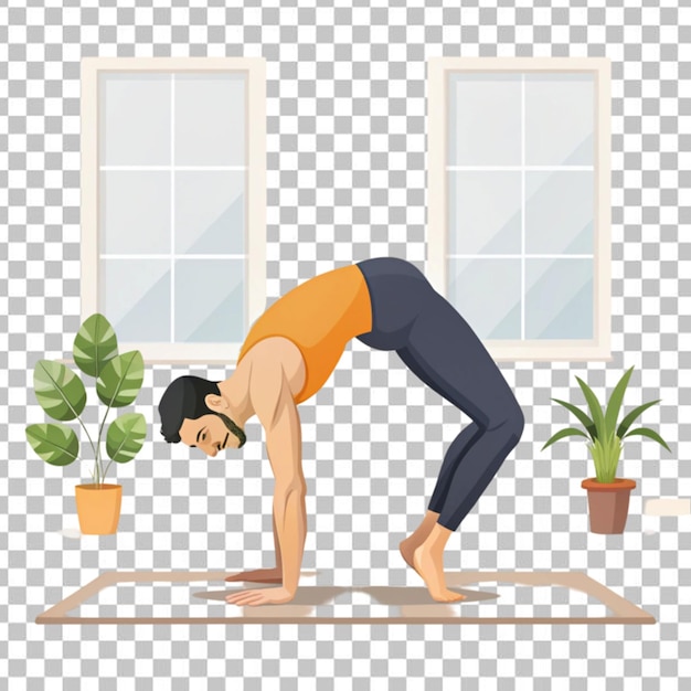 PSD side view of a man practicing yoga