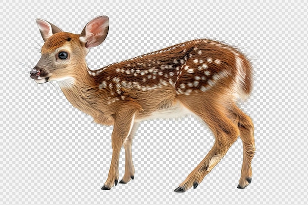 PSD side view of mouse deer isolated on transparent background generative ai