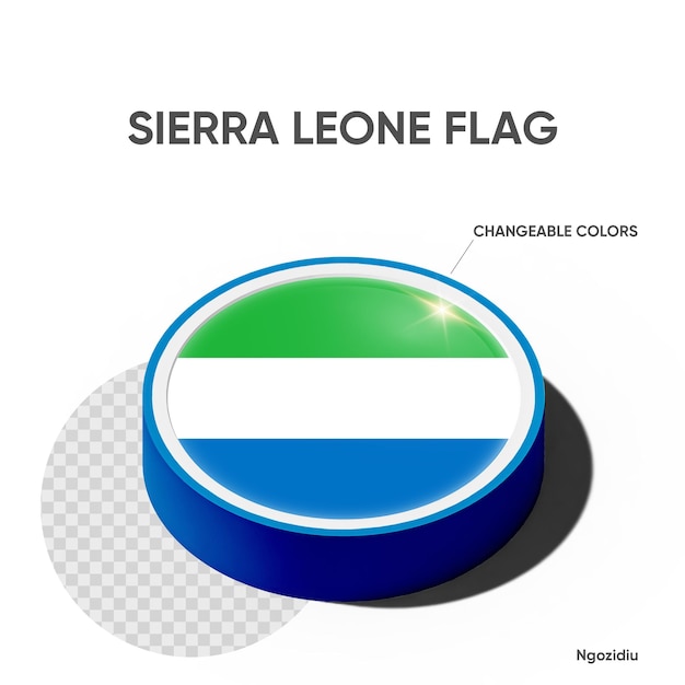 Sierra Leone flag on circle podium