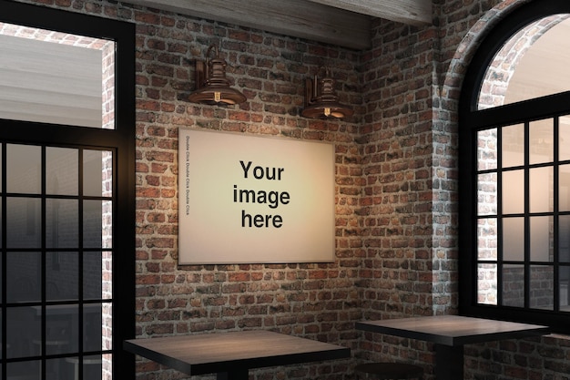 A sign on a brick wall that says your image here.