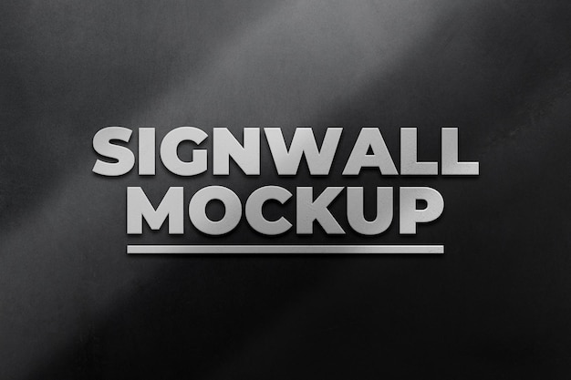 Sign logo mockup on black wall