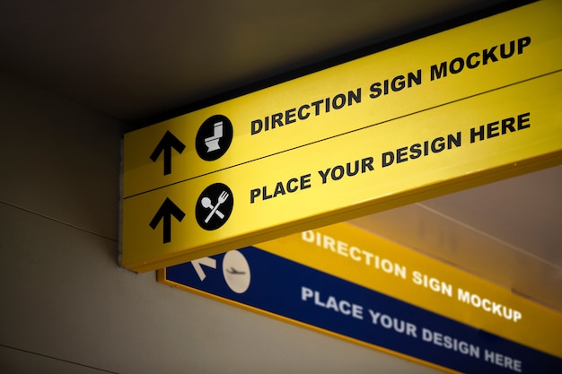 Sign mock-up design for direction indication