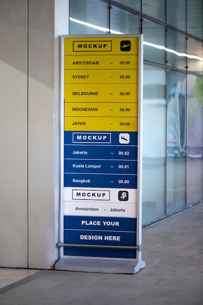 Sign mock-up design for direction indication