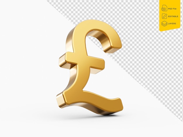 Sign of pound on isolated background 3d illustration