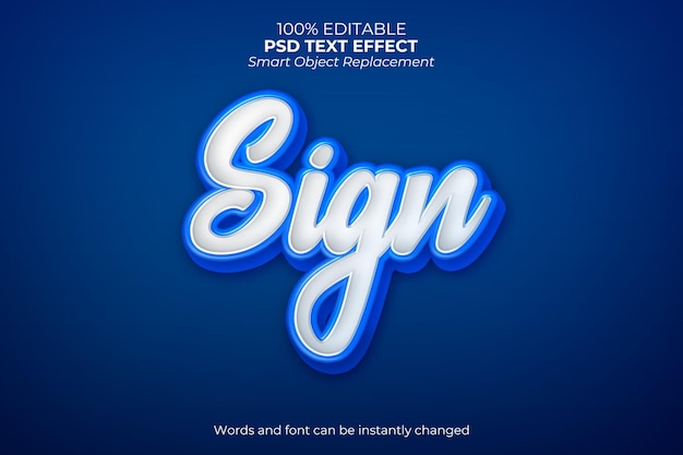 Sign PSD 3D Text Effect Fully Editable High Quality