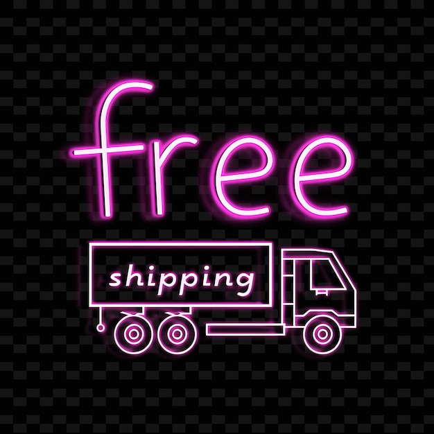 PSD a sign that says free shipping is on a black background