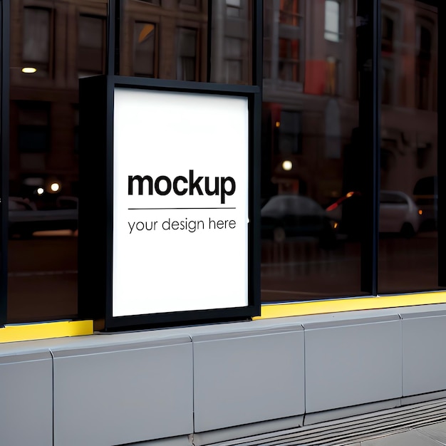 A sign that says mockup on it