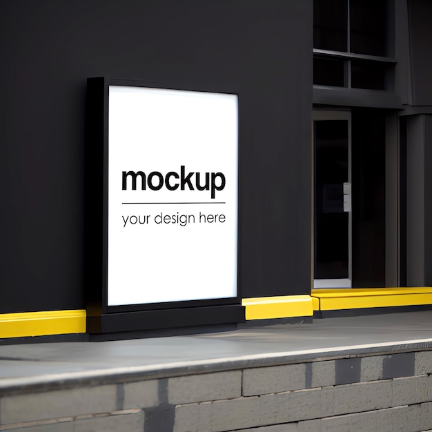 A sign that says mockup on it