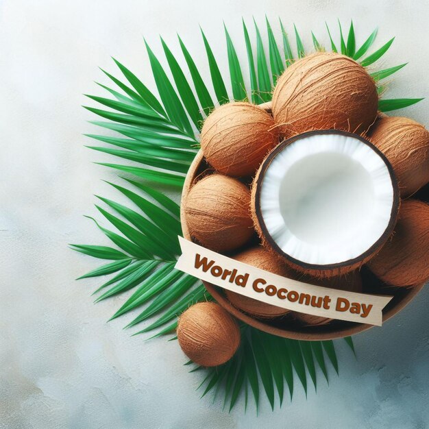 PSD a sign that says world coconut on it