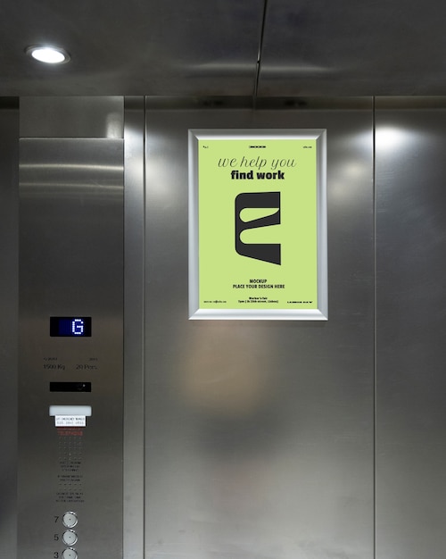 Signage inside a lift