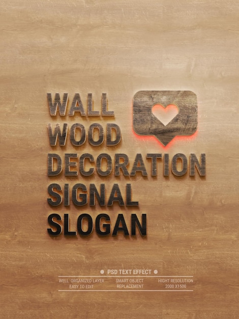 Signal wood old on wood wall  text effect style rustic template