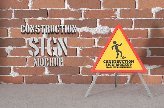 Signboard mock-up design at construction site