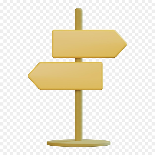 PSD a signpost with two arrows pointing to the left, a gold sign png download