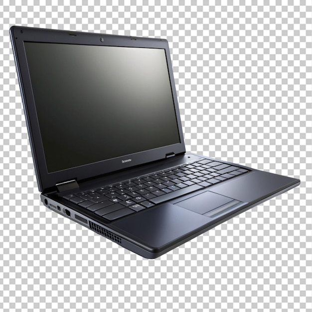 silent elegance a sleek black laptop against on transparent background