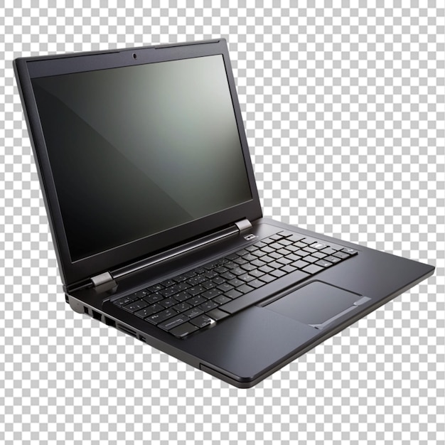 silent elegance a sleek black laptop against on transparent background