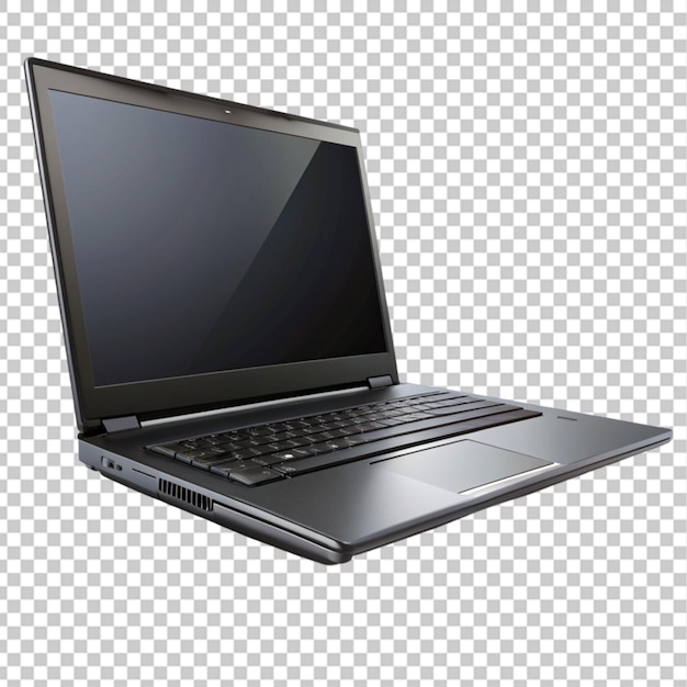 silent elegance a sleek black laptop against on transparent background