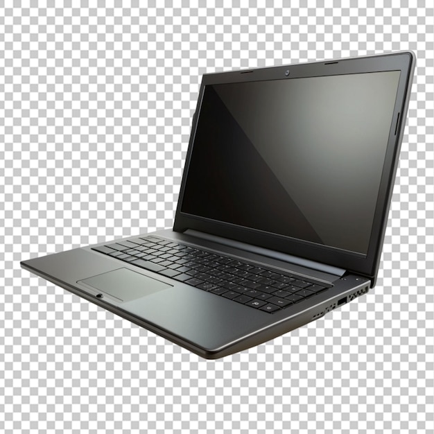 silent elegance a sleek black laptop against on transparent background