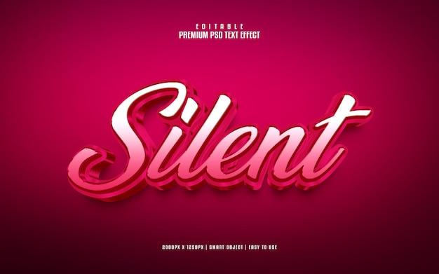 Silent glossy pink editable premium psd text effect