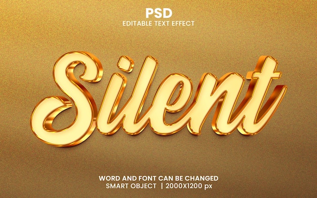 Silent Luxury 3d editable photoshop text effect style with background