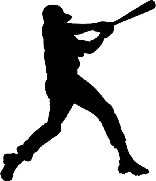 PSD a silhouette of a baseball player with a bat in his hand