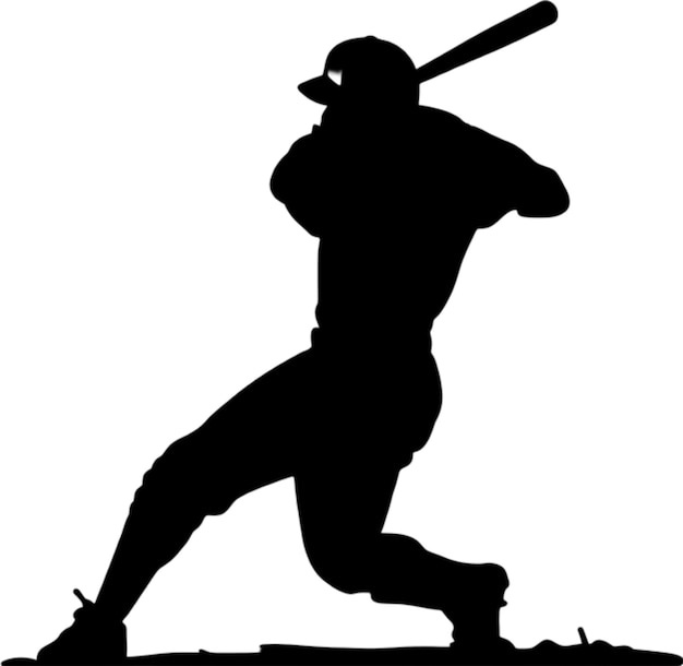 a silhouette of a baseball player with a bat in his hand