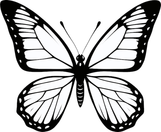 PSD a silhouette butterfly clipart for decoration aigenerated