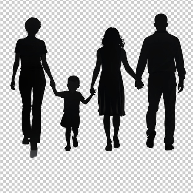 silhouette family transparent background