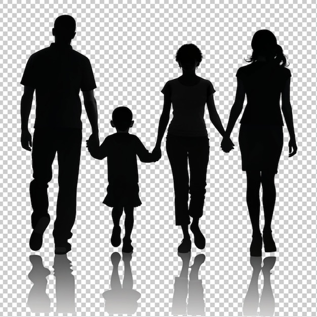 PSD silhouette family transparent background