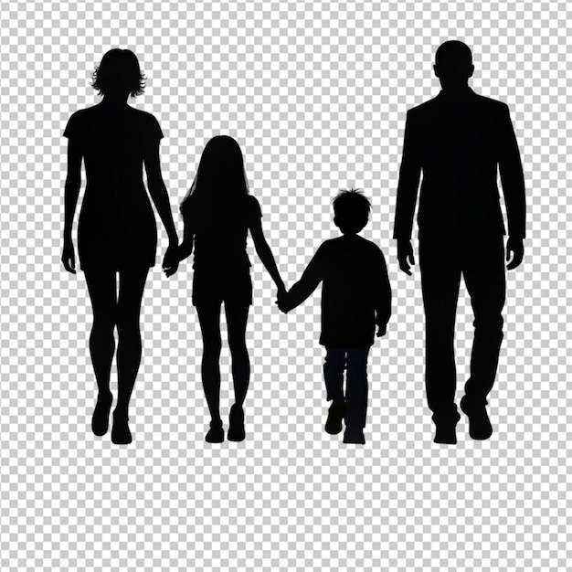 silhouette family transparent background