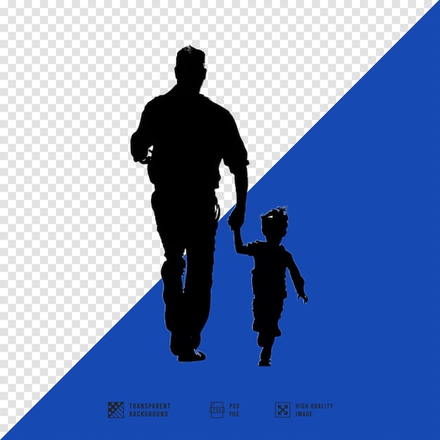 silhouette of a father with his son vector art style clipart style sticker style clip art