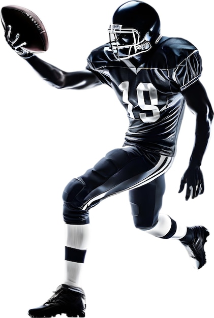 Silhouette icon of an American football player