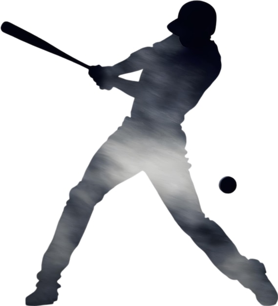 Silhouette icon of a baseball player