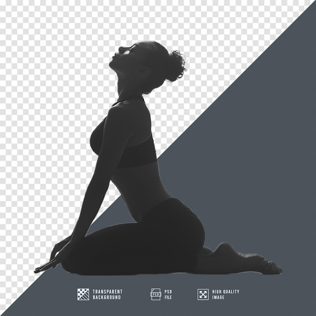 Silhouette image of a woman doing yoga