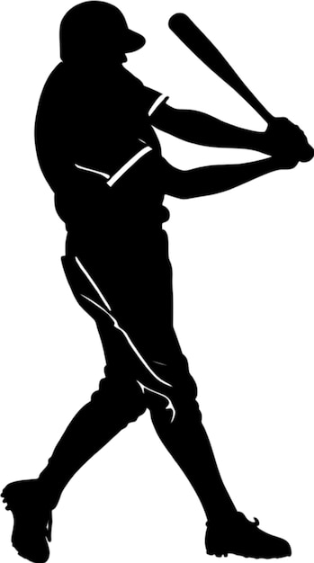 PSD a silhouette of a man playing baseball with a bat