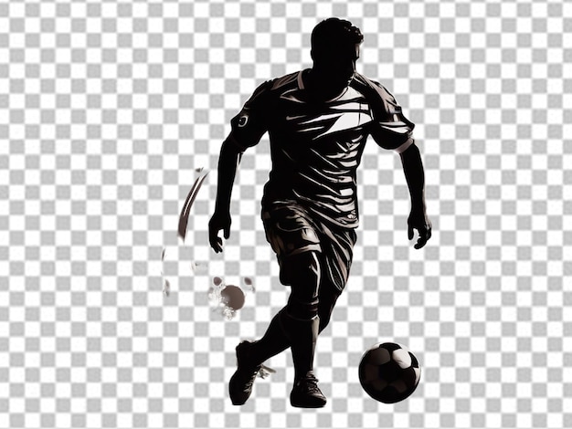 PSD silhouette soccer players on white background