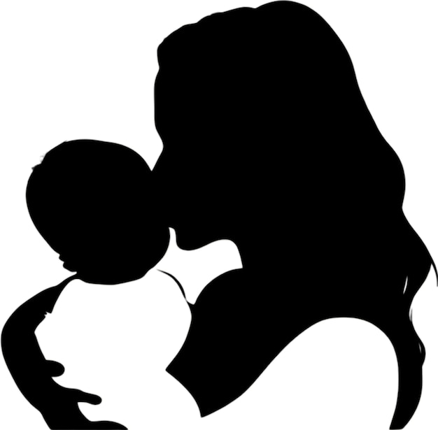 a silhouette of a woman and a baby with the word quot baby quot on it