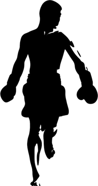 PSD a silhouette of a woman with boxing gloves in her hands