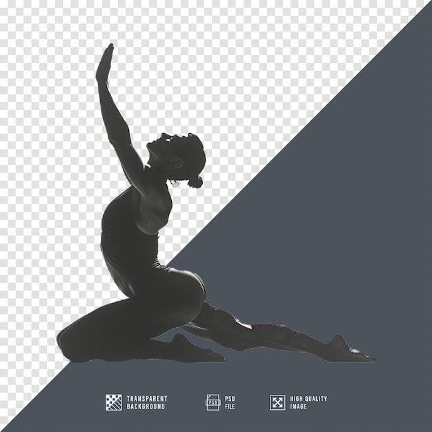 a silhouette of a woman in a yoga pose