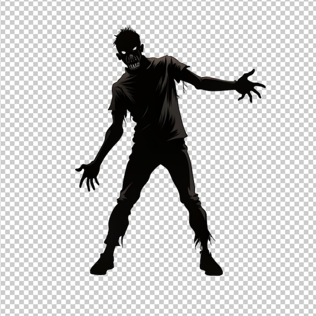 PSD silhouette zombie transparent background