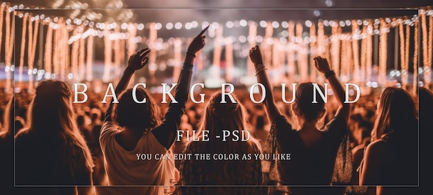 PSD silhouettes of excited women at a concert