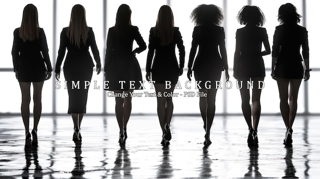 PSD silhouettes of women walking away