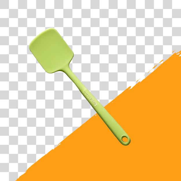 PSD silicon spatula with a long thin handle isolated on png transparent background